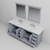 Lexora Dukes 84" Dark Grey Double Vanity Cabinet, White Quartz Top, White Square Sinks and 34" Mirrors w/ Faucets