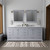 Lexora LD342284DBWQM34F Dukes 84" Dark Grey Double Vanity Cabinet, White Quartz Top, White Square Sinks and 34" Mirrors w/ Faucets