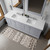 Lexora LD342284DBWQM34F Dukes 84" Dark Grey Double Vanity Cabinet, White Quartz Top, White Square Sinks and 34" Mirrors w/ Faucets
