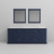 Lexora LD342284DEWQM34 Dukes 84" Navy Blue Double Vanity Cabinet, White Quartz Top, White Square Sinks and 34" Mirrors