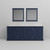 Lexora Dukes 84" Navy Blue Double Vanity Cabinet, White Quartz Top, White Square Sinks and 34" Mirrors