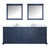 Lexora LD342284DEWQM34F Dukes 84" Navy Blue Double Vanity Cabinet, White Quartz Top, White Square Sinks and 34" Mirrors w/ Faucets