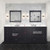 Lexora LD342284DGWQM34 Dukes 84" Espresso Double Vanity Cabinet, White Quartz Top, White Square Sinks and 34" Mirrors