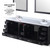 Lexora LD342284DGWQM34 Dukes 84" Espresso Double Vanity Cabinet, White Quartz Top, White Square Sinks and 34" Mirrors