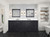Lexora LD342284DGWQM34 Dukes 84" Espresso Double Vanity Cabinet, White Quartz Top, White Square Sinks and 34" Mirrors