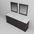 Lexora LD342284DGWQM34 Dukes 84" Espresso Double Vanity Cabinet, White Quartz Top, White Square Sinks and 34" Mirrors