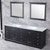 Lexora  LD342284DGWQM34F Dukes 84" Espresso Double Vanity, White Quartz Top, White Square Sinks and 34" Mirrors w/ Faucets