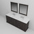 Lexora LD342284DGWQM34F Dukes 84" Espresso Double Vanity Cabinet, White Quartz Top, White Square Sinks and 34" Mirrors w/ Faucets