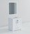Lexora Jacques 30" White Single Vanity Cabinet, White Quartz Top, White Square Sink and 28" Mirror