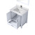 Lexora Jacques 30" White Single Vanity Cabinet, White Quartz Top, White Square Sink and 28" Mirror w/ Faucet