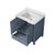Lexora Jacques 30" Dark Grey Single Vanity Cabinet, White Quartz Top, White Square Sink and no Mirror