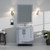 Lexora LJ342230SBWQ000 Jacques 30" Dark Grey Single Vanity Cabinet, White Quartz Top, White Square Sink and no Mirror