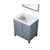 Lexora  LJ342230SBWQM28 Jacques 30" Dark Grey Single Vanity, White Quartz Top, White Square Sink and 28" Mirror