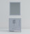 Lexora Jacques 30" Dark Grey Single Vanity Cabinet, White Quartz Top, White Square Sink and 28" Mirror