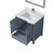 Lexora LJ342230SBWQM28F Jacques 30" Dark Grey Single Vanity Cabinet, White Quartz Top, White Square Sink and 28" Mirror w/ Faucet
