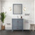 Lexora Jacques 30" Dark Grey Single Vanity Cabinet, White Quartz Top, White Square Sink and 28" Mirror w/ Faucet