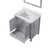 Lexora LJ342230SDWQM28 Jacques 30" Distressed Grey Single Vanity Cabinet, White Quartz Top, White Square Sink and 28" Mirror