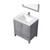 Lexora  LJ342230SDWQM28F Jacques 30" Distressed Grey Single Vanity, White Quartz Top, White Square Sink and 28" Mirror w/ Faucet