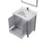 Lexora LJ342230SDWQM28F Jacques 30" Distressed Grey Single Vanity Cabinet, White Quartz Top, White Square Sink and 28" Mirror w/ Faucet