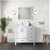 Lexora LJ342236SAWQM34FL Jacques 36" White Single Vanity Cabinet, White Quartz Top, White Square Sink and 34" Mirror w/ Faucet - Left Version