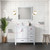 Lexora Jacques 36" White Single Vanity Cabinet, White Quartz Top, White Square Sink and 34" Mirror w/ Faucet - Left Version