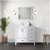 Lexora Jacques 36" White Single Vanity Cabinet, White Quartz Top, White Square Sink and 34" Mirror w/ Faucet - Left Version
