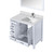 Lexora Jacques 36" White Single Vanity Cabinet, White Quartz Top, White Square Sink and 34" Mirror w/ Faucet - Right Version