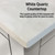 Lexora LJ342236SAWQM34L Jacques 36" White Single Vanity Cabinet, White Quartz Top, White Square Sink and 34" Mirror - Left Version