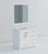 Lexora LJ342236SAWQM34L Jacques 36" White Single Vanity Cabinet, White Quartz Top, White Square Sink and 34" Mirror - Left Version