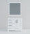 Lexora Jacques 36" White Single Vanity Cabinet, White Quartz Top, White Square Sink and 34" Mirror - Right Version