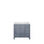 Lexora LJ342236SBWQ000L Jacques 36" Dark Grey Single Vanity Cabinet, White Quartz Top, White Square Sink and no Mirror - Left Version