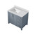 Lexora LJ342236SBWQ000L Jacques 36" Dark Grey Single Vanity Cabinet, White Quartz Top, White Square Sink and no Mirror - Left Version