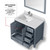 Lexora LJ342236SBWQM34FL Jacques 36" Dark Grey Single Vanity Cabinet, White Quartz Top, White Square Sink and 34" Mirror w/ Faucet - Left Version