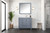 Lexora LJ342236SBWQM34FR Jacques 36" Dark Grey Single Vanity Cabinet, White Quartz Top, White Square Sink and 34" Mirror w/ Faucet - Right Version