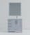 Lexora Jacques 36" Dark Grey Single Vanity Cabinet, White Quartz Top, White Square Sink and 34" Mirror w/ Faucet - Right Version