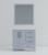 Lexora Jacques 36" Dark Grey Single Vanity Cabinet, White Quartz Top, White Square Sink and 34" Mirror - Left Version