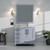 Lexora LJ342236SBWQM34R Jacques 36" Dark Grey Single Vanity Cabinet, White Quartz Top, White Square Sink and 34" Mirror - Right Version