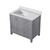 Lexora LJ342236SDWQ000L Jacques 36" Distressed Grey Single Vanity Cabinet, White Quartz Top, White Square Sink and no Mirror - Left Version