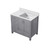 Lexora LJ342236SDWQ000R Jacques 36" Distressed Grey Single Vanity Cabinet, White Quartz Top, White Square Sink and no Mirror - Right Version