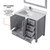 Lexora LJ342236SDWQM34FL Jacques 36" Distressed Grey Single Vanity Cabinet, White Quartz Top, White Square Sink and 34" Mirror w/ Faucet - Left Version