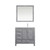 Lexora  LJ342236SDWQM34R Jacques 36" Distressed Grey Single Vanity, White Quartz Top, White Square Sink and 34" Mirror - Right Version