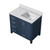 Lexora LJ342236SEWQ000R Jacques 36" Navy Blue Single Vanity Cabinet, White Quartz Top, White Square Sink and no Mirror - Right Version