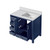 Lexora LJ342236SEWQ000R Jacques 36" Navy Blue Single Vanity Cabinet, White Quartz Top, White Square Sink and no Mirror - Right Version