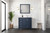 Lexora LJ342236SEWQ000R Jacques 36" Navy Blue Single Vanity Cabinet, White Quartz Top, White Square Sink and no Mirror - Right Version