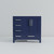 Lexora LJ342236SEWQ000R Jacques 36" Navy Blue Single Vanity Cabinet, White Quartz Top, White Square Sink and no Mirror - Right Version