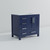 Lexora LJ342236SEWQ000R Jacques 36" Navy Blue Single Vanity Cabinet, White Quartz Top, White Square Sink and no Mirror - Right Version
