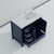 Lexora Jacques 36" Navy Blue Single Vanity Cabinet, White Quartz Top, White Square Sink and no Mirror - Right Version