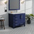 Lexora LJ342236SEWQ000R Jacques 36" Navy Blue Single Vanity Cabinet, White Quartz Top, White Square Sink and no Mirror - Right Version