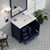 Lexora LJ342236SEWQ000R Jacques 36" Navy Blue Single Vanity Cabinet, White Quartz Top, White Square Sink and no Mirror - Right Version Lexora LJ342236SEWQ000R Jacques 36" Navy Blue Single Vanity Cabinet, White Quartz Top, White Square Sink and no Mirror - Right Version