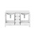 Lexora LJ342260DAWQ000 Jacques 60" White Double Vanity Cabinet, White Quartz Top, White Square Sinks and no Mirror